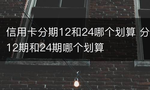 信用卡分期12和24哪个划算 分12期和24期哪个划算