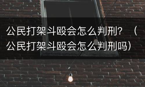 公民打架斗殴会怎么判刑？（公民打架斗殴会怎么判刑吗）