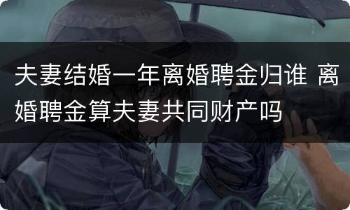 夫妻结婚一年离婚聘金归谁 离婚聘金算夫妻共同财产吗