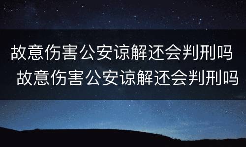 故意伤害公安谅解还会判刑吗 故意伤害公安谅解还会判刑吗知乎