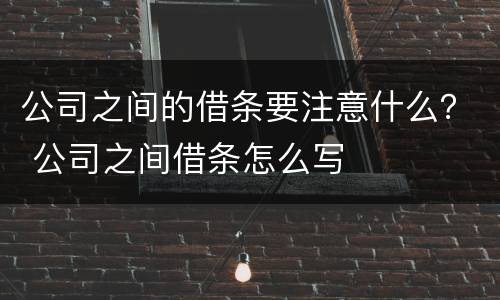公司之间的借条要注意什么？ 公司之间借条怎么写