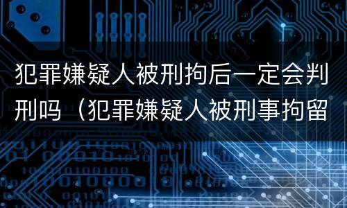 犯罪嫌疑人被刑拘后一定会判刑吗（犯罪嫌疑人被刑事拘留的条件）