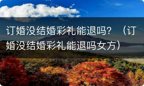 订婚没结婚彩礼能退吗？（订婚没结婚彩礼能退吗女方）