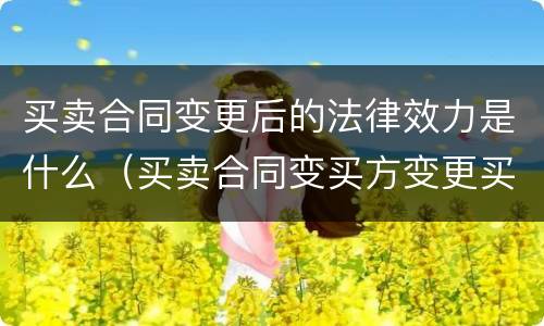 买卖合同变更后的法律效力是什么（买卖合同变买方变更买受人）
