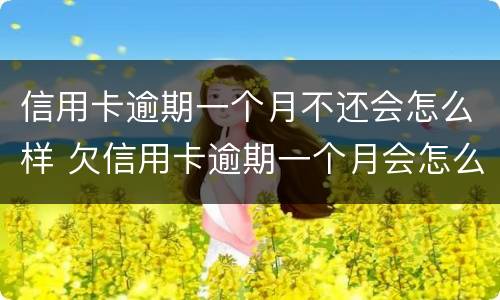信用卡逾期一个月不还会怎么样 欠信用卡逾期一个月会怎么样