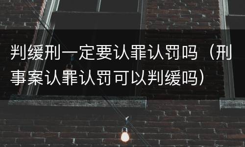判缓刑一定要认罪认罚吗（刑事案认罪认罚可以判缓吗）
