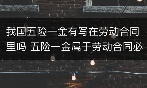 我国五险一金有写在劳动合同里吗 五险一金属于劳动合同必备条款吗