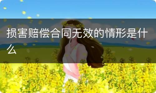 损害赔偿合同无效的情形是什么
