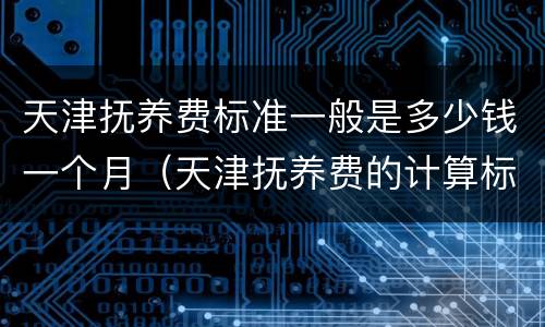 天津抚养费标准一般是多少钱一个月（天津抚养费的计算标准）