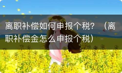离职补偿如何申报个税？（离职补偿金怎么申报个税）