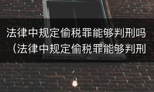 法律中规定偷税罪能够判刑吗（法律中规定偷税罪能够判刑吗）