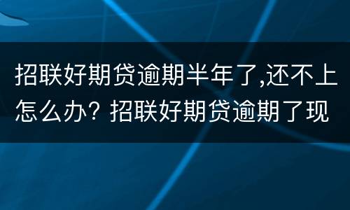 招联好期贷逾期半年了,还不上怎么办? 招联好期贷逾期了现在借不出来怎么办