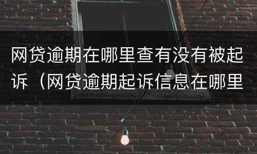 网贷逾期在哪里查有没有被起诉（网贷逾期起诉信息在哪里查）