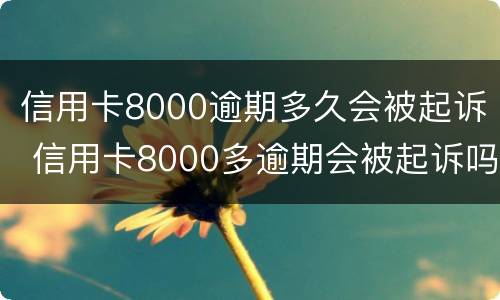 信用卡8000逾期多久会被起诉 信用卡8000多逾期会被起诉吗