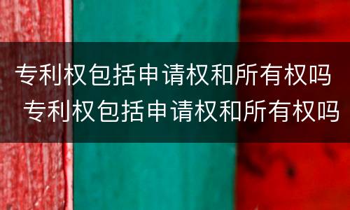 专利权包括申请权和所有权吗 专利权包括申请权和所有权吗对吗