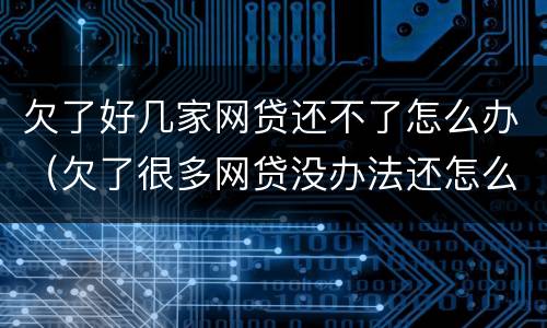 欠了好几家网贷还不了怎么办（欠了很多网贷没办法还怎么办）