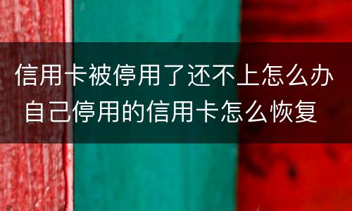 信用卡被停用了还不上怎么办 自己停用的信用卡怎么恢复