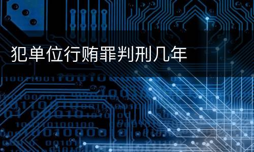 犯单位行贿罪判刑几年