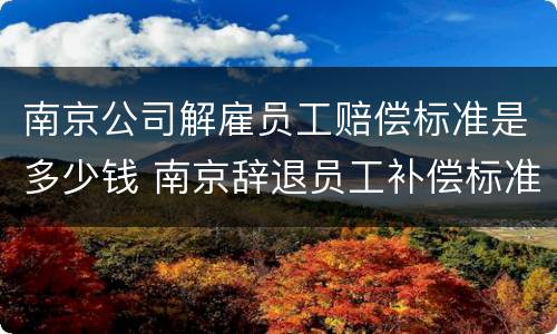 南京公司解雇员工赔偿标准是多少钱 南京辞退员工补偿标准