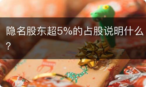 隐名股东超5%的占股说明什么？
