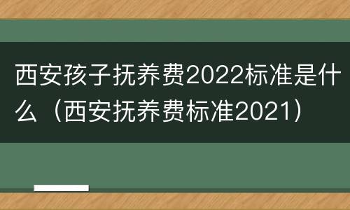 西安孩子抚养费2022标准是什么（西安抚养费标准2021）