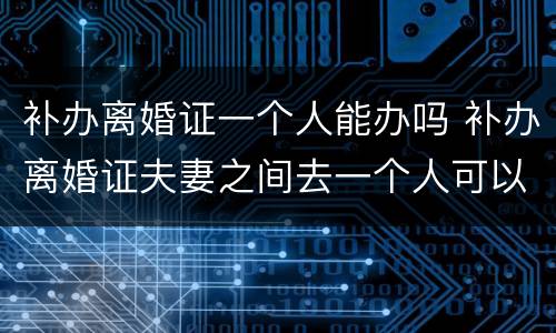 补办离婚证一个人能办吗 补办离婚证夫妻之间去一个人可以办理吗?