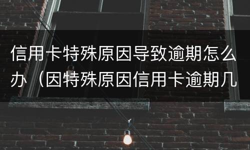 信用卡特殊原因导致逾期怎么办（因特殊原因信用卡逾期几年后怎么办）