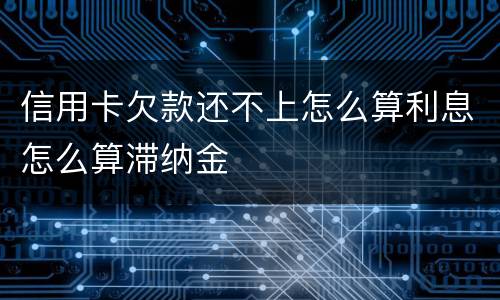 信用卡欠款还不上怎么算利息怎么算滞纳金