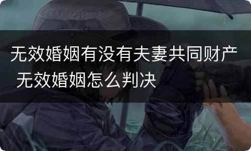 无效婚姻有没有夫妻共同财产 无效婚姻怎么判决