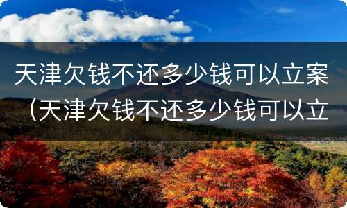 天津欠钱不还多少钱可以立案（天津欠钱不还多少钱可以立案起诉）