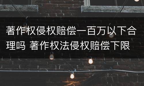 著作权侵权赔偿一百万以下合理吗 著作权法侵权赔偿下限