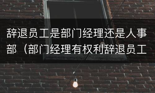 辞退员工是部门经理还是人事部（部门经理有权利辞退员工吗）