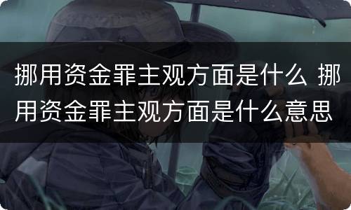 挪用资金罪主观方面是什么 挪用资金罪主观方面是什么意思