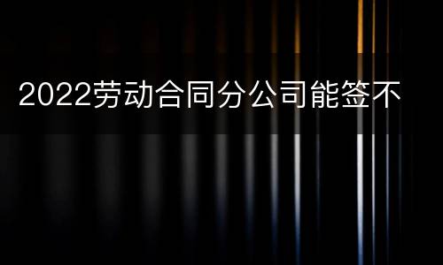 2022劳动合同分公司能签不