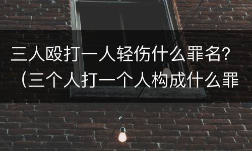 三人殴打一人轻伤什么罪名？（三个人打一个人构成什么罪行轻伤）