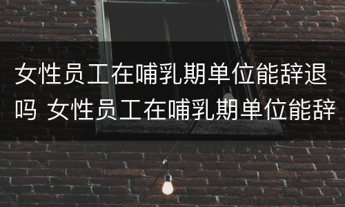 女性员工在哺乳期单位能辞退吗 女性员工在哺乳期单位能辞退吗合法吗
