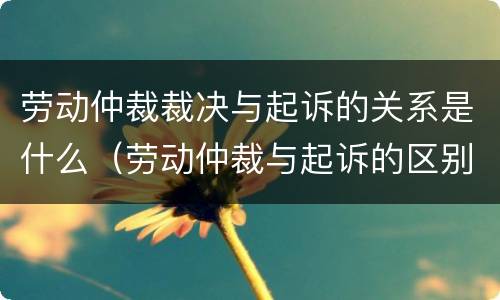 劳动仲裁裁决与起诉的关系是什么（劳动仲裁与起诉的区别）