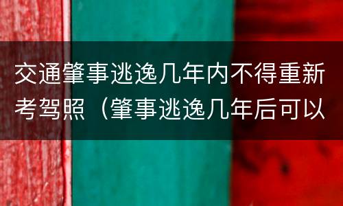交通肇事逃逸几年内不得重新考驾照（肇事逃逸几年后可以重考驾驶证）