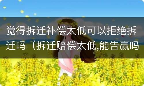 觉得拆迁补偿太低可以拒绝拆迁吗（拆迁赔偿太低,能告赢吗）
