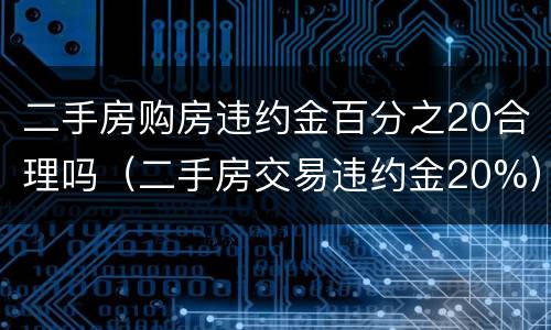 二手房购房违约金百分之20合理吗（二手房交易违约金20%）