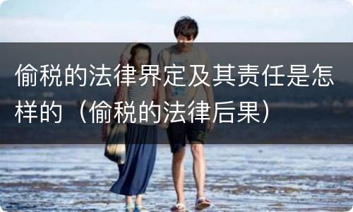 偷税的法律界定及其责任是怎样的（偷税的法律后果）