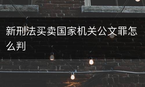 新刑法买卖国家机关公文罪怎么判