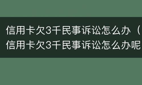 信用卡欠3千民事诉讼怎么办（信用卡欠3千民事诉讼怎么办呢）