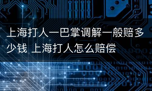 上海打人一巴掌调解一般赔多少钱 上海打人怎么赔偿