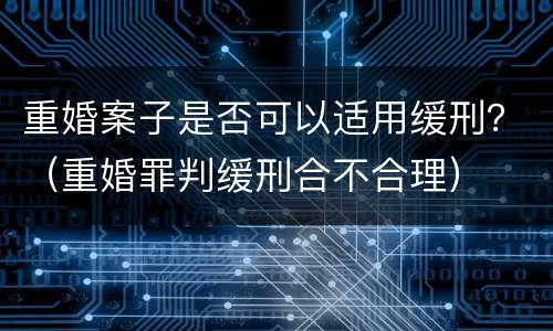 重婚案子是否可以适用缓刑？（重婚罪判缓刑合不合理）