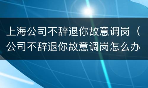 上海公司不辞退你故意调岗（公司不辞退你故意调岗怎么办）