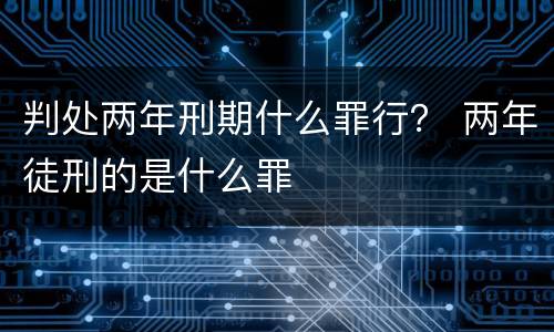 判处两年刑期什么罪行？ 两年徒刑的是什么罪