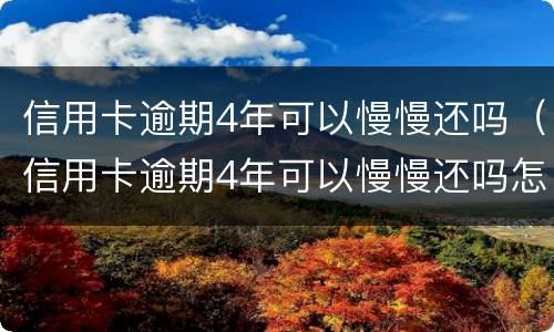信用卡逾期4年可以慢慢还吗（信用卡逾期4年可以慢慢还吗怎么办）