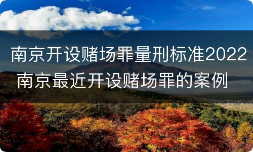 南京开设赌场罪量刑标准2022 南京最近开设赌场罪的案例