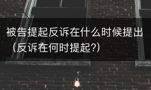 被告提起反诉在什么时候提出（反诉在何时提起?）